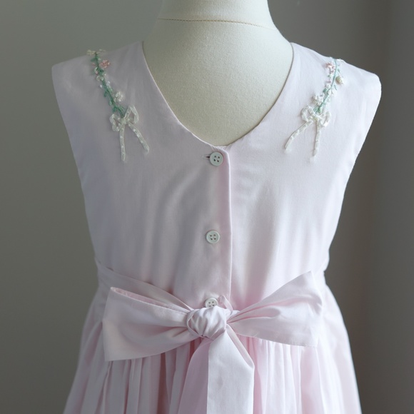 Strasburg Dress Pink Cotton Sundress Girls Size 8 Spring Portrait Vacation - Picture 3 of 5